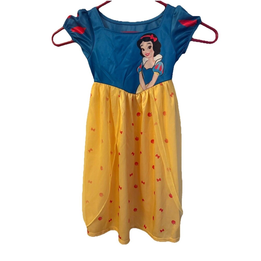 DISNEY Princess SNOW WHITE Nightgown TODDLER2T Fairytale Apple Print Blue Yellow